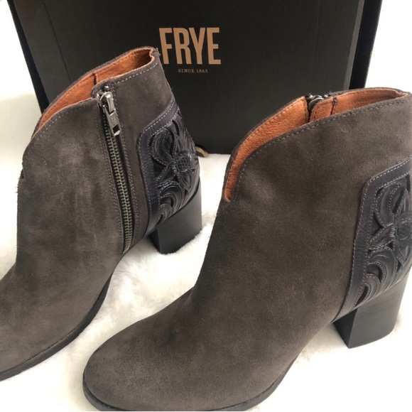 frye nova overlay suede bootie